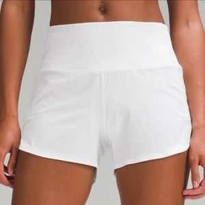 Lululemon White Speed Up High-Rise Lined Short 4" Size 4